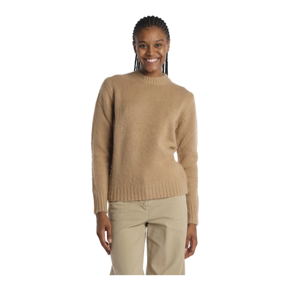 Aspesi Rondgebreide trui Brown Dames