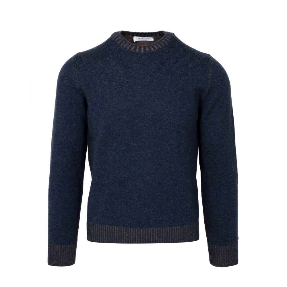Gran Sasso Luxe Wollen Blend Trui Blue Heren
