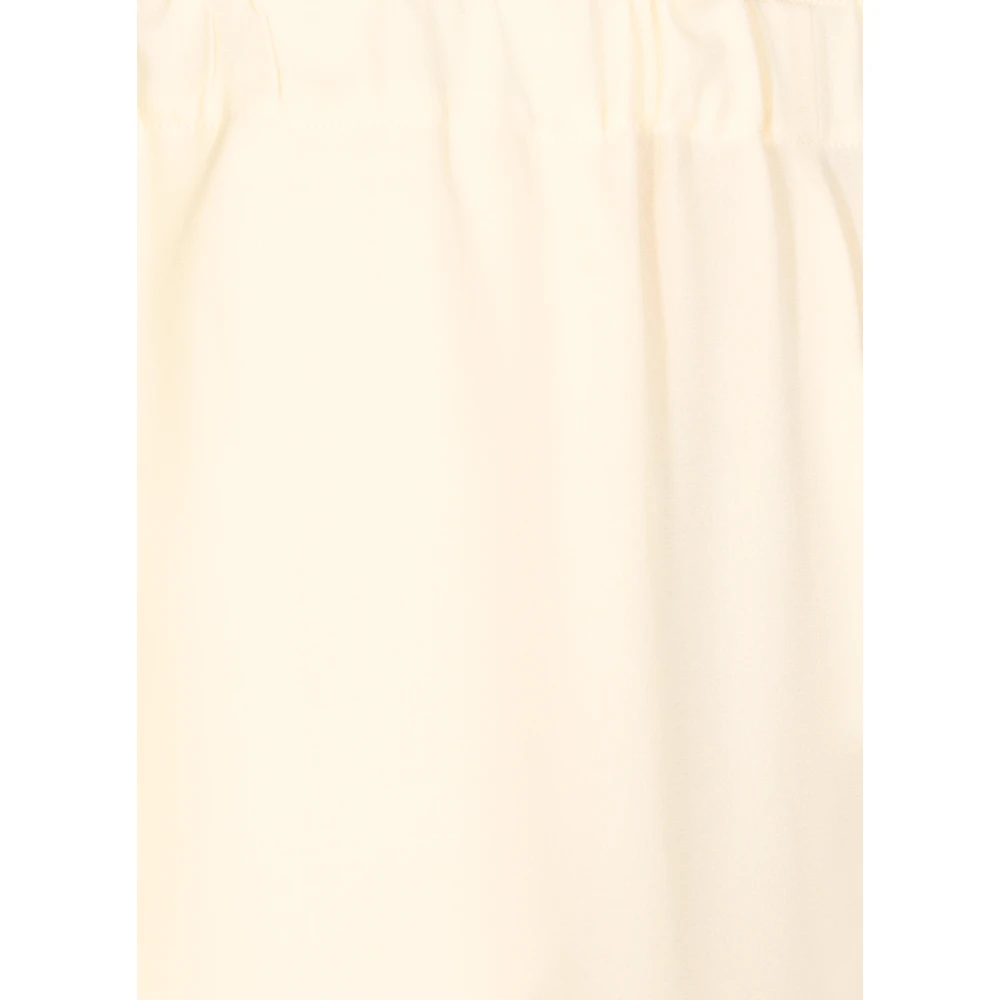 Fabiana Filippi Ivoor Viscose Blend Elastische Taillebroek Beige Dames