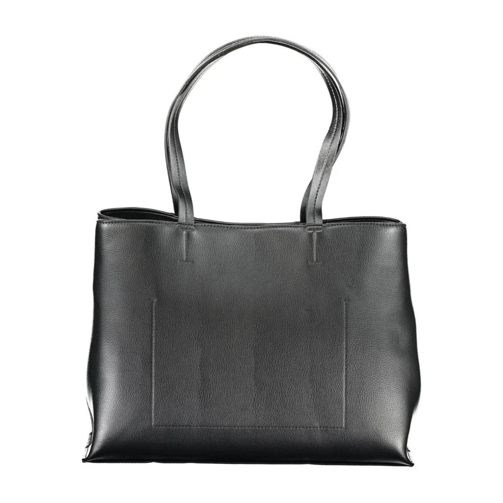 Calvin Klein Zwarte Polyester Handtas met Meerdere Zakken Black Dames