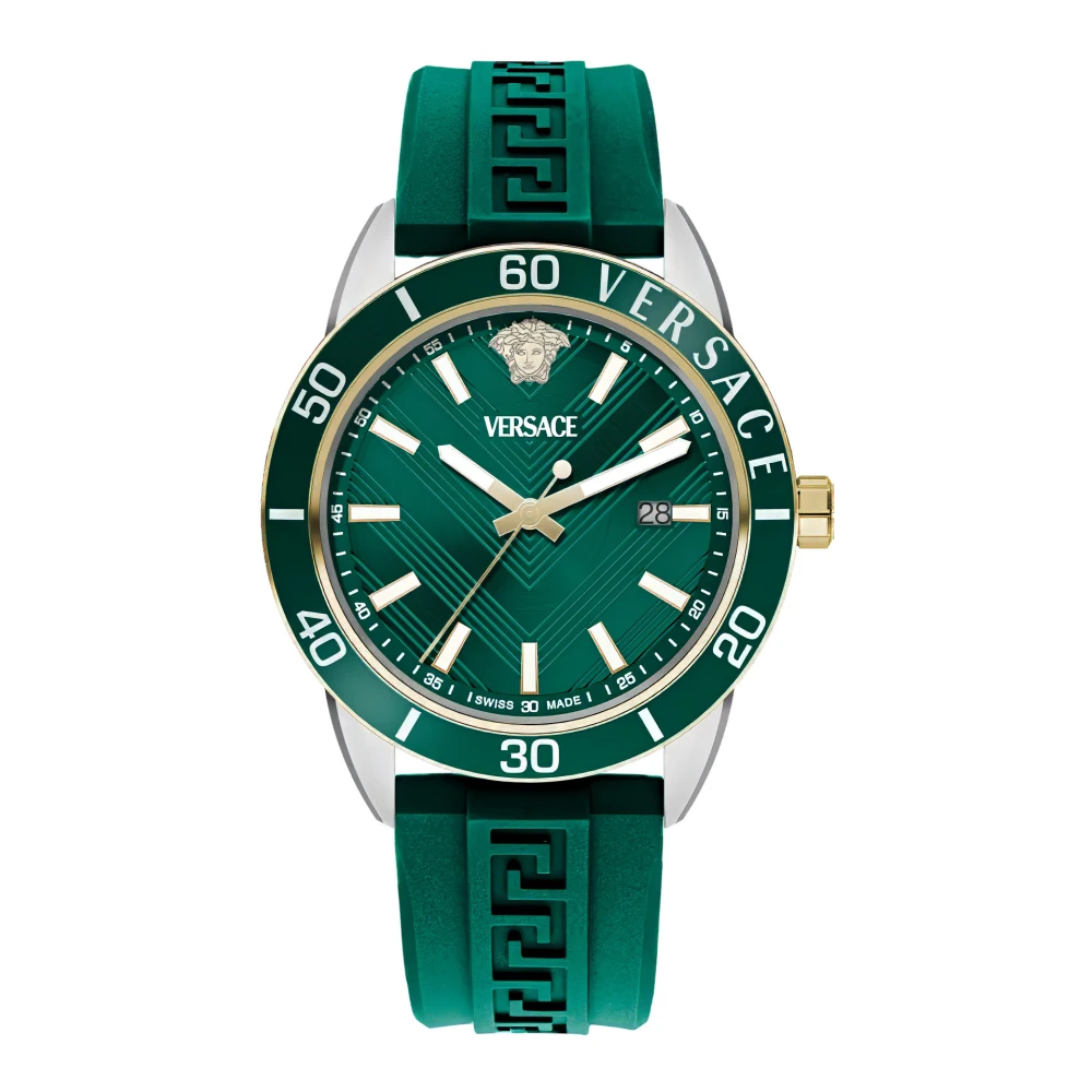Versace Men's Green Analogue Wristwatch - Watches - One Size - Accessories