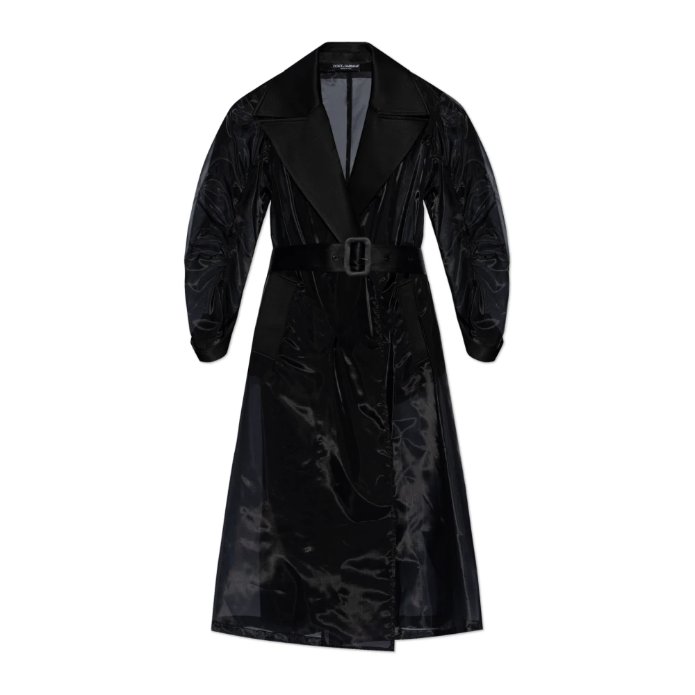 Dolce & Gabbana Transparante trenchcoat Black Dames