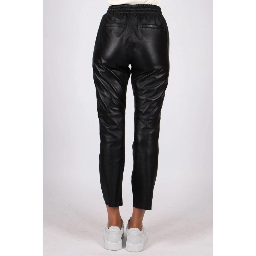 Oakwood Zwarte leren cadeau Lederhose Black Dames