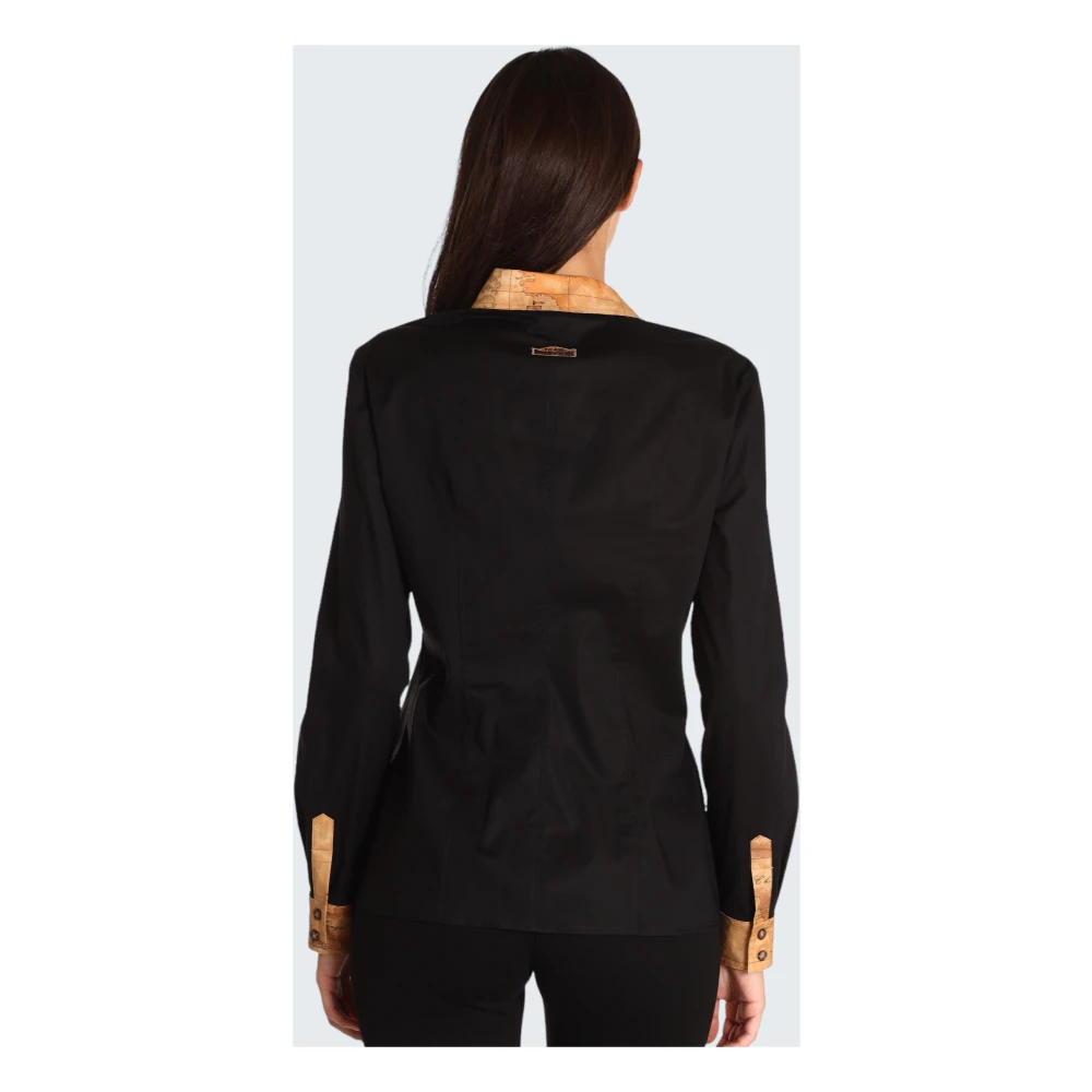 Alviero Martini 1a Classe Zwarte overhemd met lange mouwen 0962 J999 Black Dames