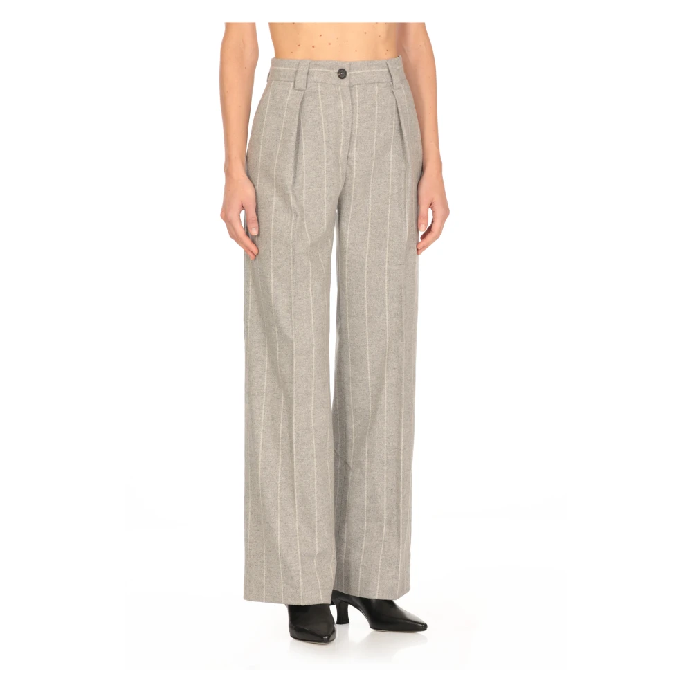 Antonelli Firenze Grijze wollen broek met zakken Gray Dames