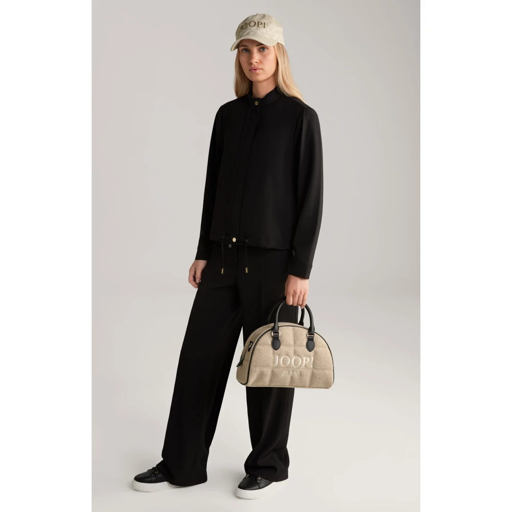 Joop! Zwarte rechte damesbroek met elastische tailleband Black Dames