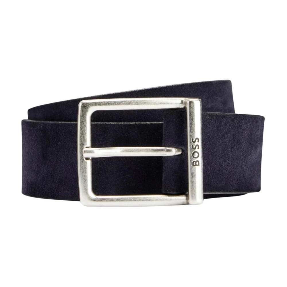 Hugo Boss Luxe Linnen Donkerblauwe Riem Blue Heren