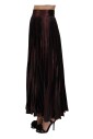 brown-polyester-high-waist-a-line-maxi-skirt