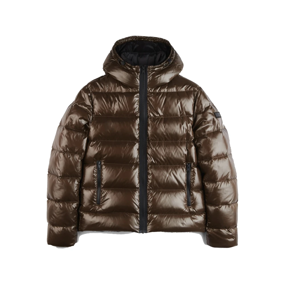 Fay Bruine Gewatteerde Jas met Capuchon Brown Heren