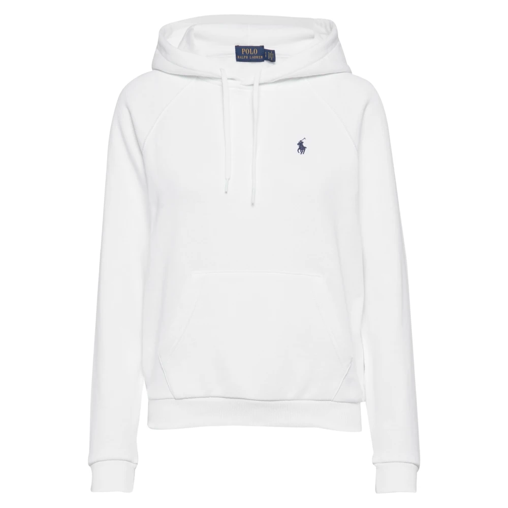 Polo Ralph Lauren Women's White Hoodies, S, Classic Fleece Hoodie Jumper