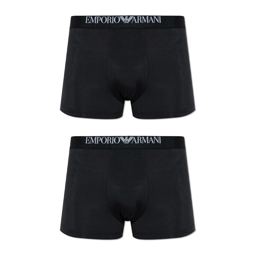 Emporio Armani Uomo Nero - Confezione Da Due Boxer Brief In Jersey Di Viscosa - Underwear - L
