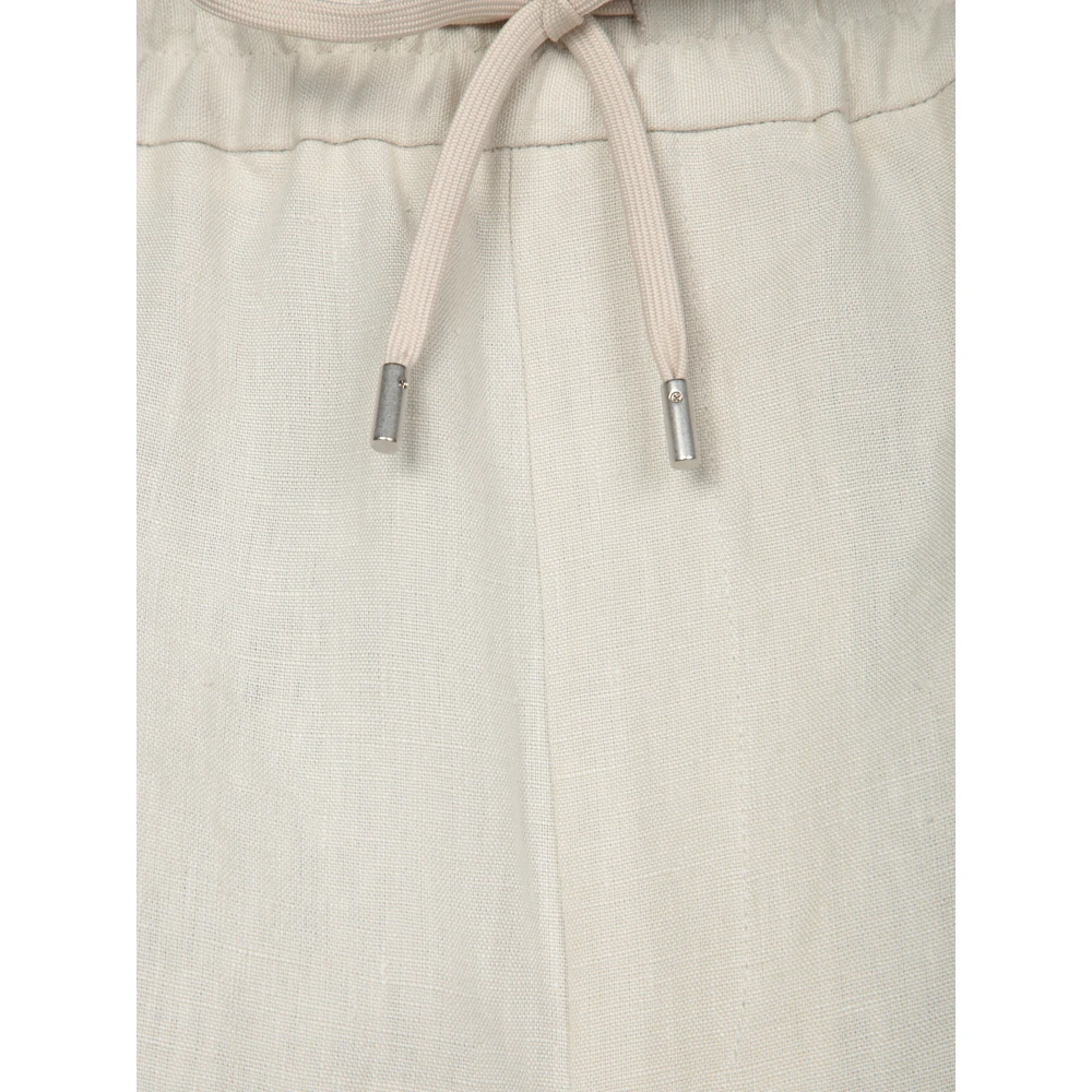 Lardini Beige Linnen Elastische Taille Shorts Beige Heren