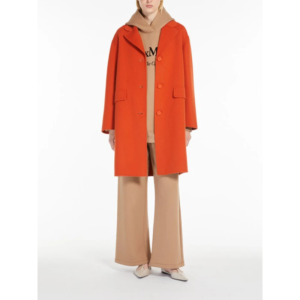Max Mara Pure wol cocoon snit jas Orange Dames