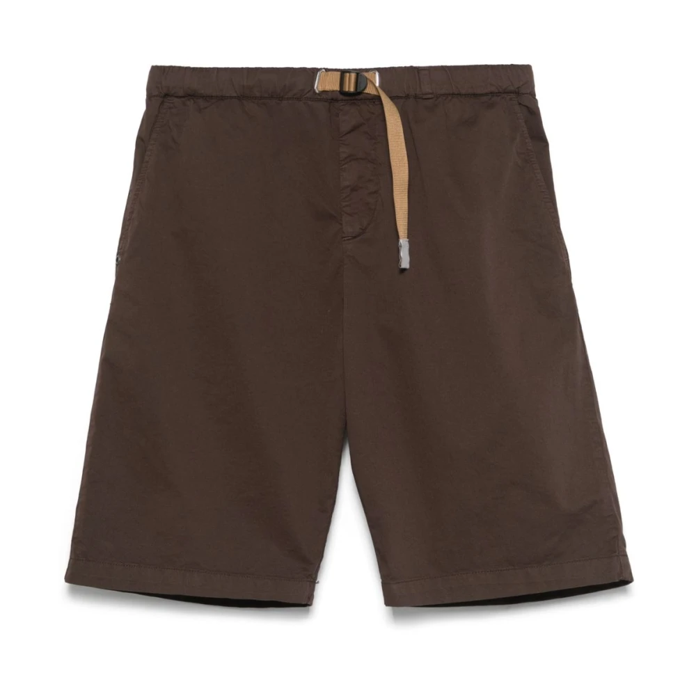 White Sand Bruine Elastische Taille Shorts Brown Heren