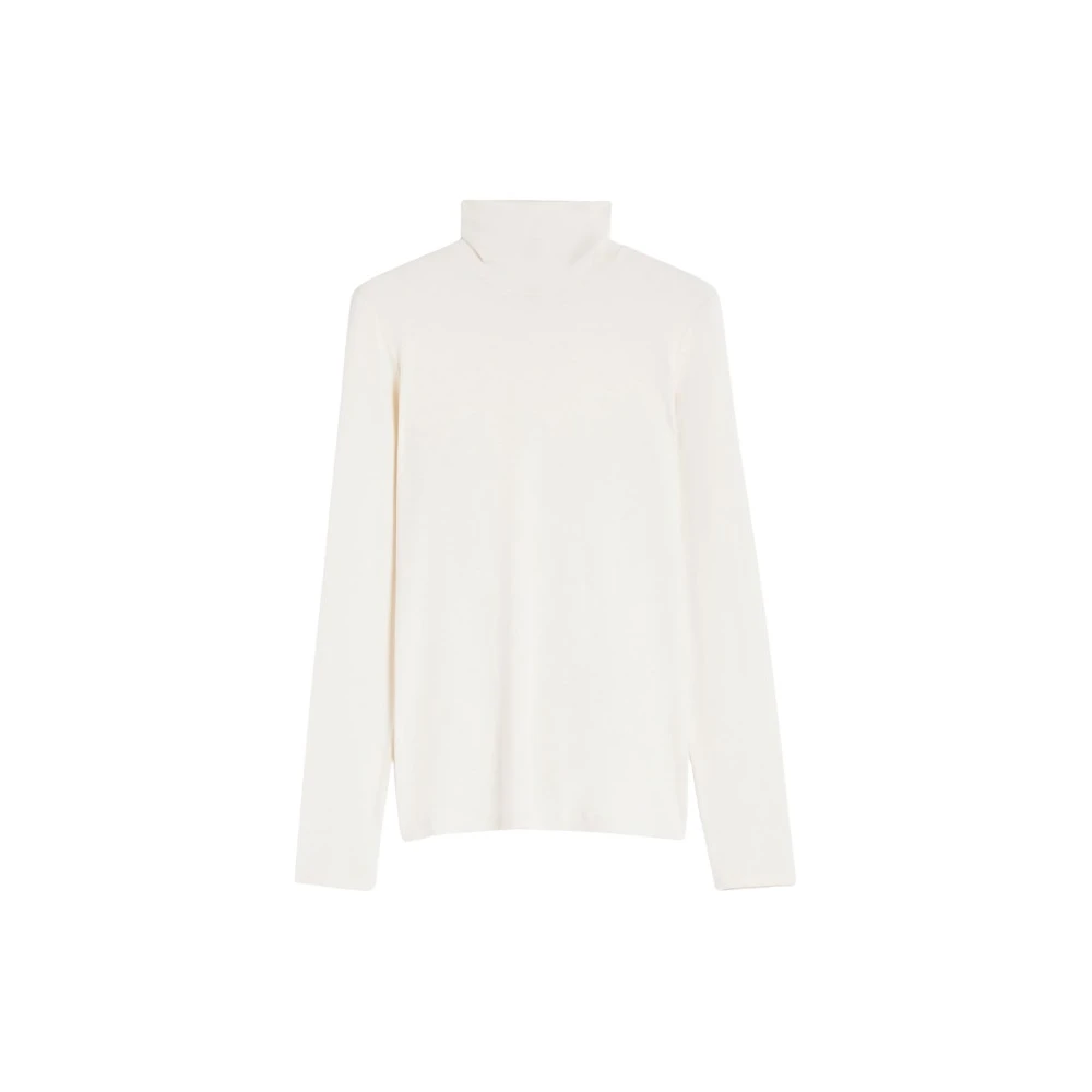 Max Mara Weekend Hoge hals Jersey T-shirt met Print Beige Dames