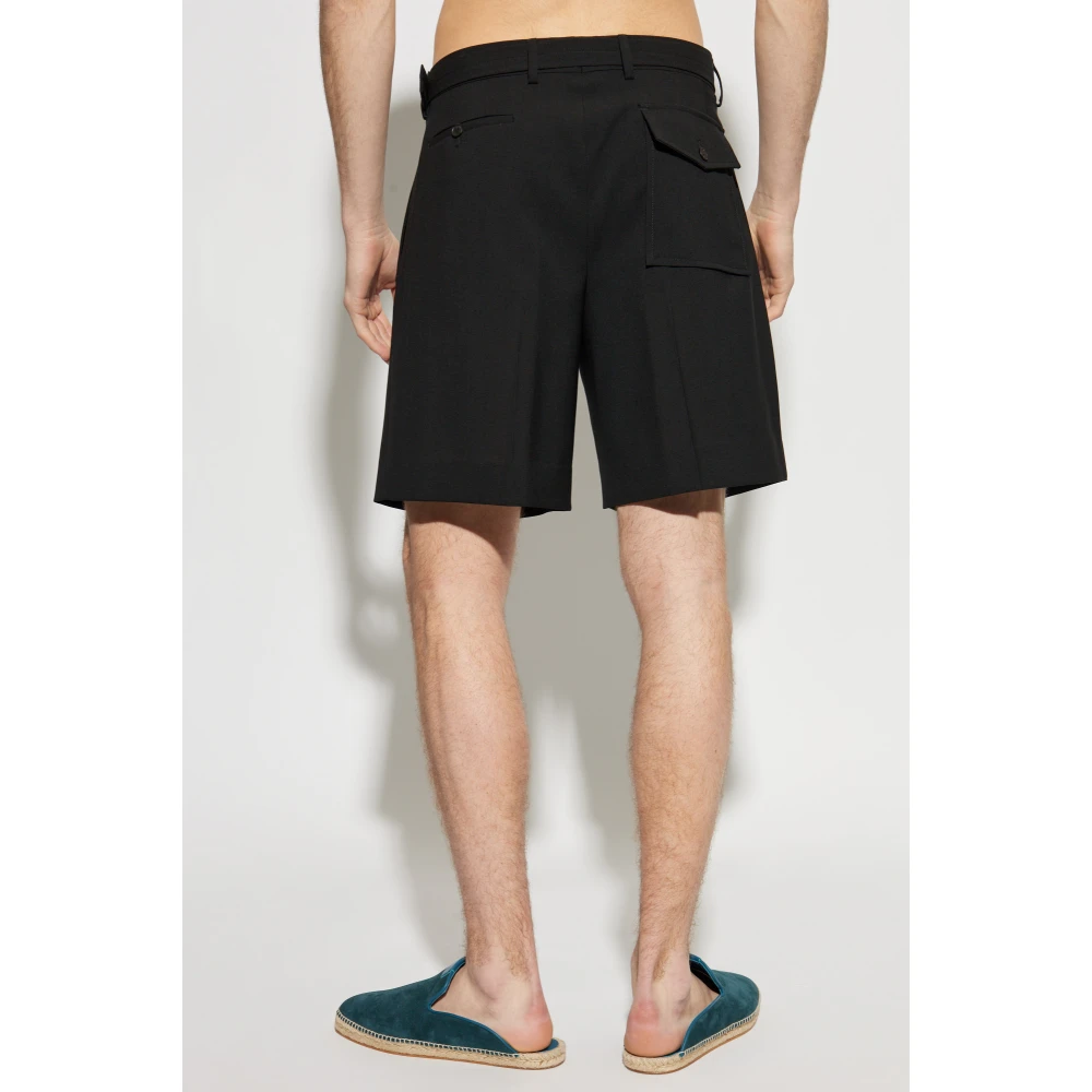 Lanvin Wollen shorts Black Heren