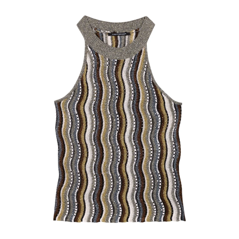 LUISA CERANO Fancy-Stripe Gebreide Top Multicolor Dames