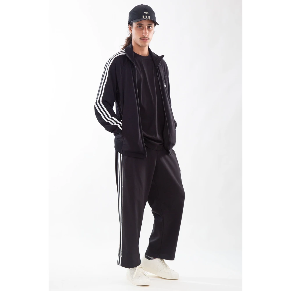 Y-3 Zwarte 3-Stripes Track Jacket Black Heren