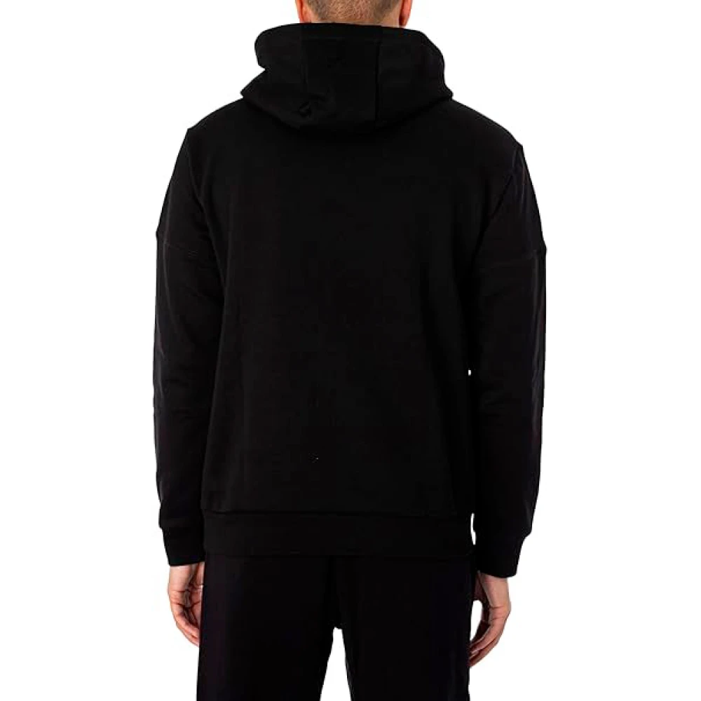 Emporio Armani EA7 Zwarte hoodie trui lange mouw regular fit Black Heren