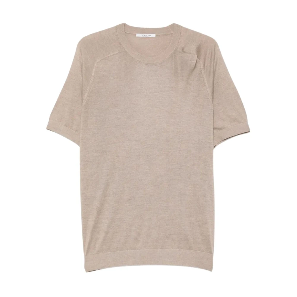 Kangra Beige Girocollo M-Manica A Martello Rasato - Male - Round-Neck Knitwear - 2XL - Knitwear