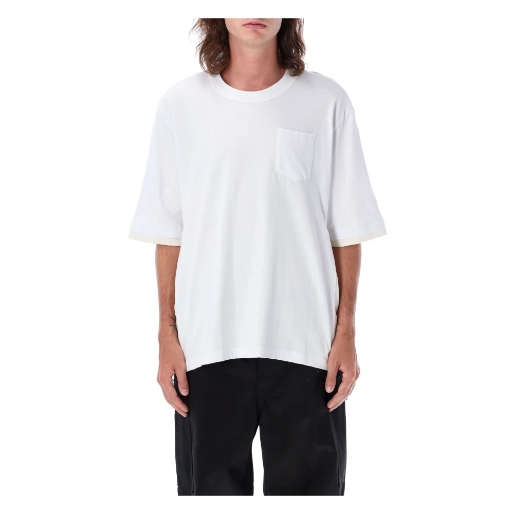 Sacai Katoenen Jersey T-shirt White Heren