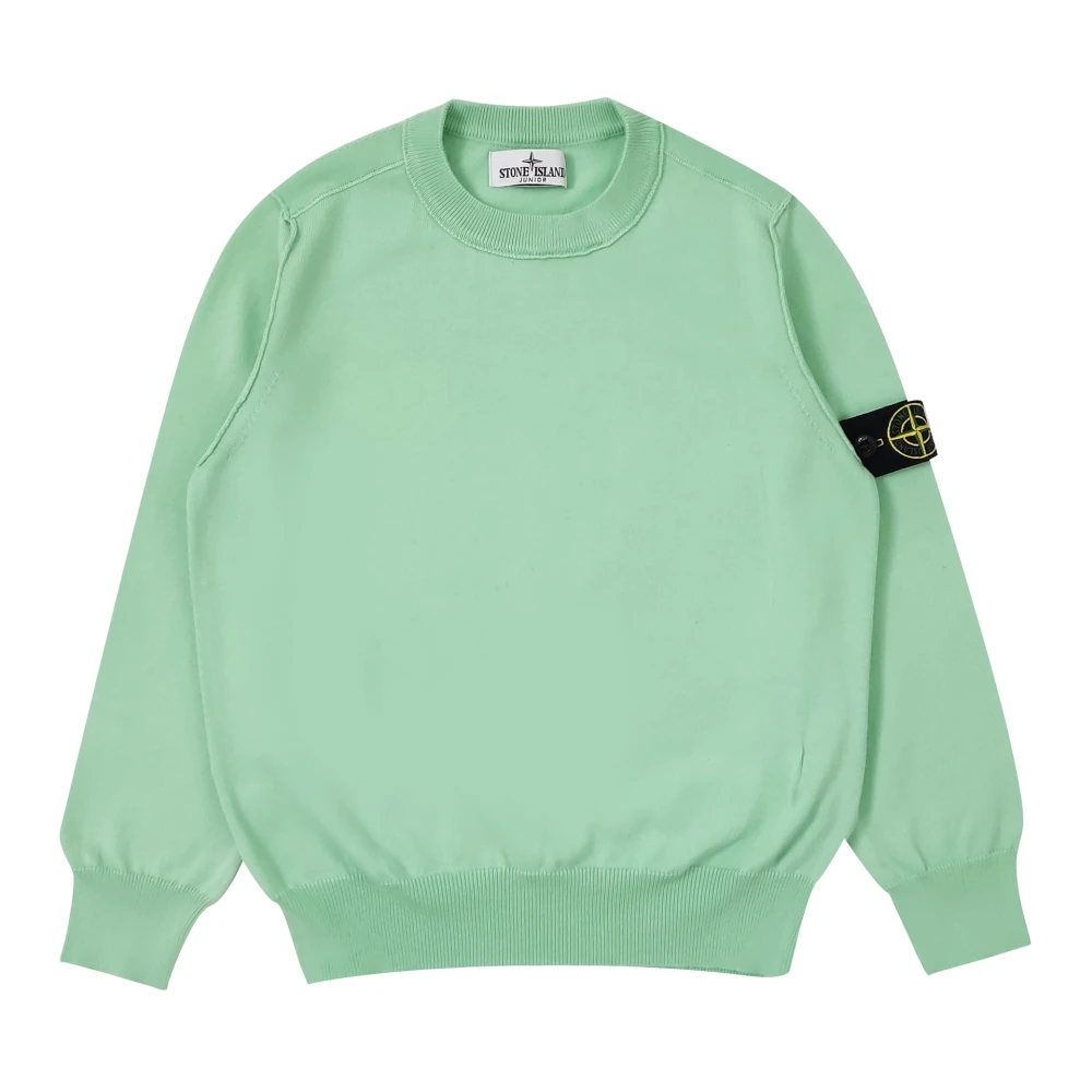 Stone Island Boys Green Kids Sweatshirts, 8 Y, Crewneck Jumper