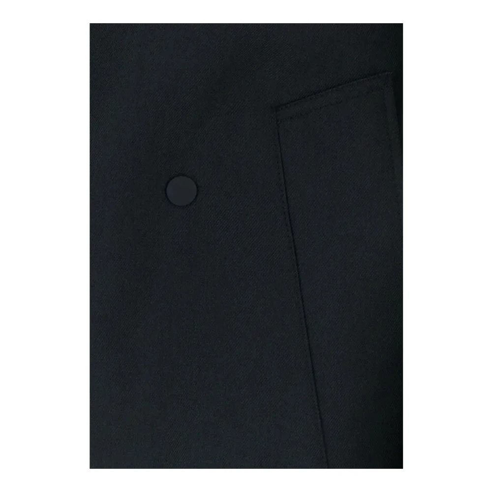 Burberry Zijden Trenchcoat met Peak Revers Black Dames