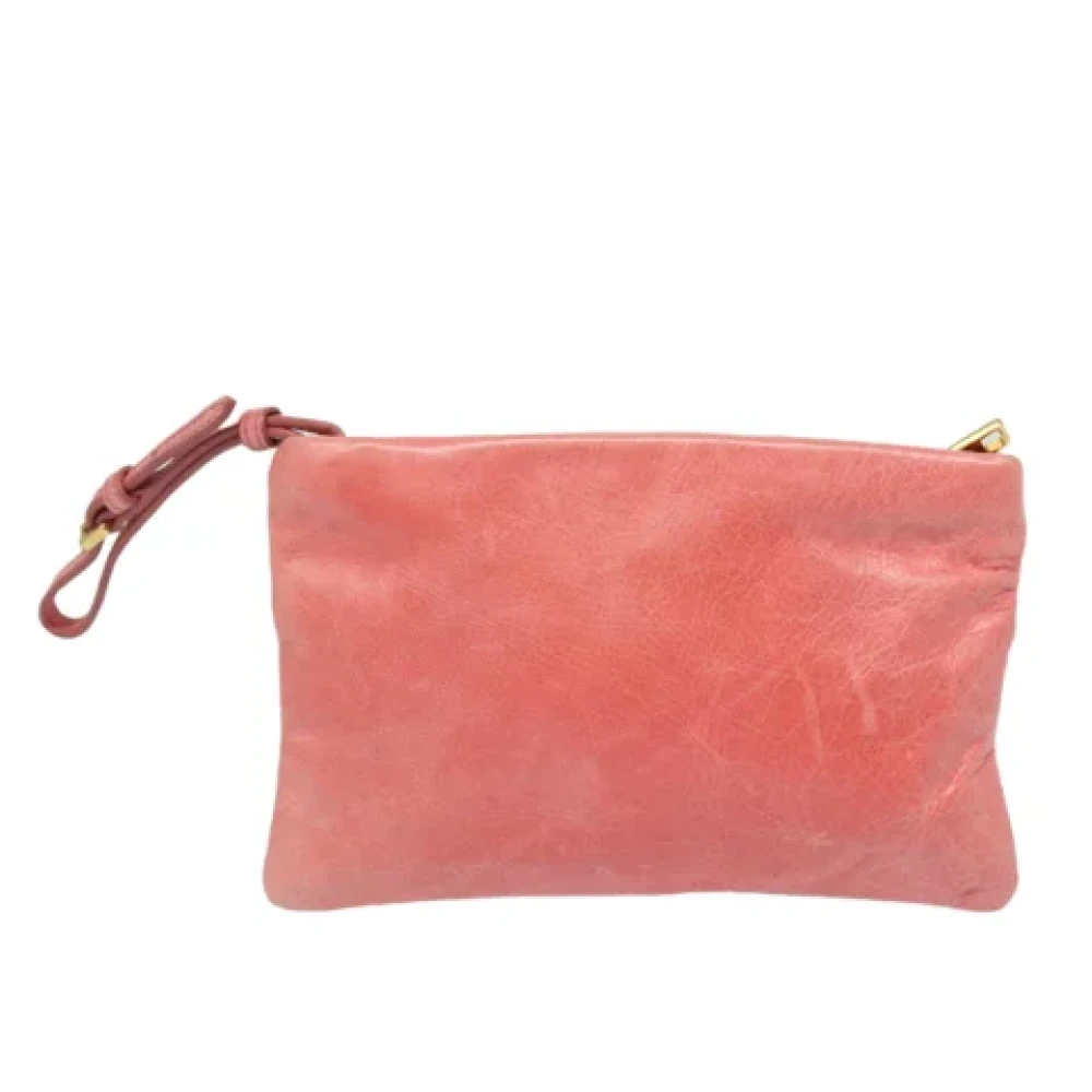 Prada Vintage Pre-owned Leather clutches Pink Dames