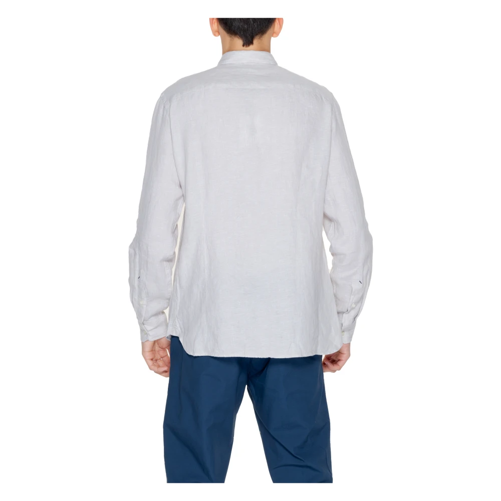 U.s. Polo Assn. Grijze Linnen Klassieke Shirt Lente Zomer Gray Heren