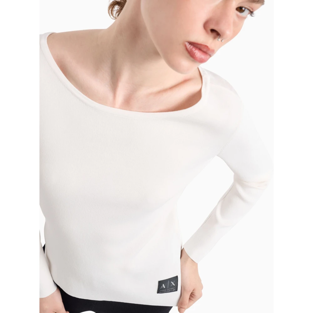 Armani Exchange Ivoor Trui voor Vrouwen White Dames
