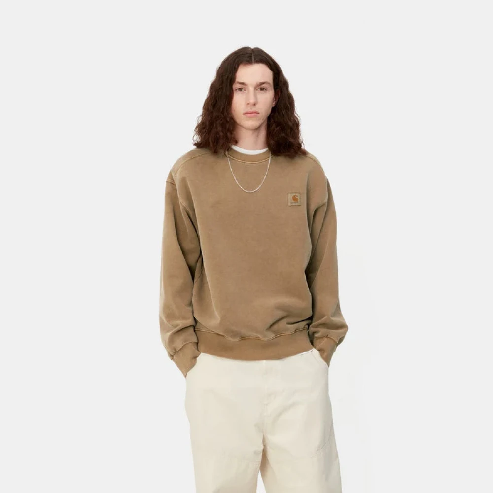 Carhartt WIP Vista Sweatshirt Zwaar Geborsteld Katoenen Jersey Beige Heren