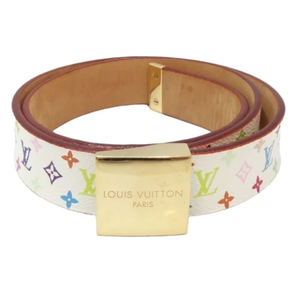 Louis Vuitton Vintage Pre-owned Fabric belts White Dames