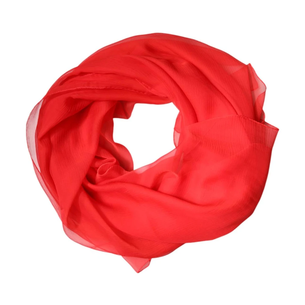 Dolce & Gabbana Women's Red Luxurious Silk Wrap Shawl Scarf