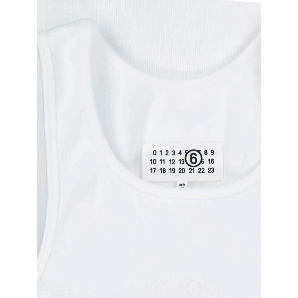 MM6 Maison Margiela Witte Logo Tanktop White Dames