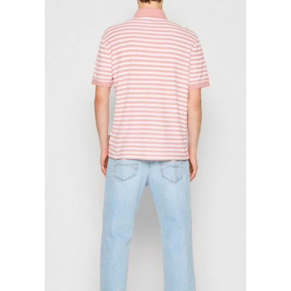 Hugo Boss Gestreept Polo Shirt Heren Pink Heren