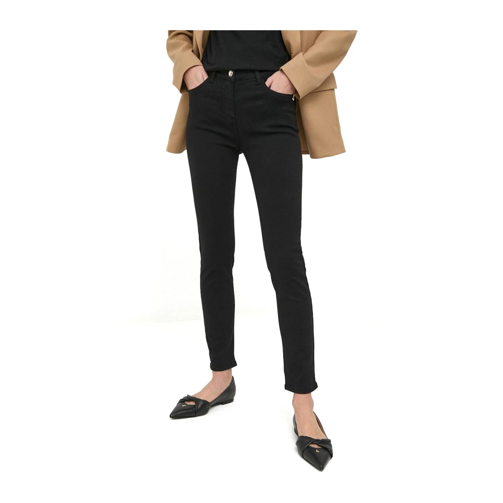 PATRIZIA PEPE Slim Fit Zwarte Denim Jeans Black Dames