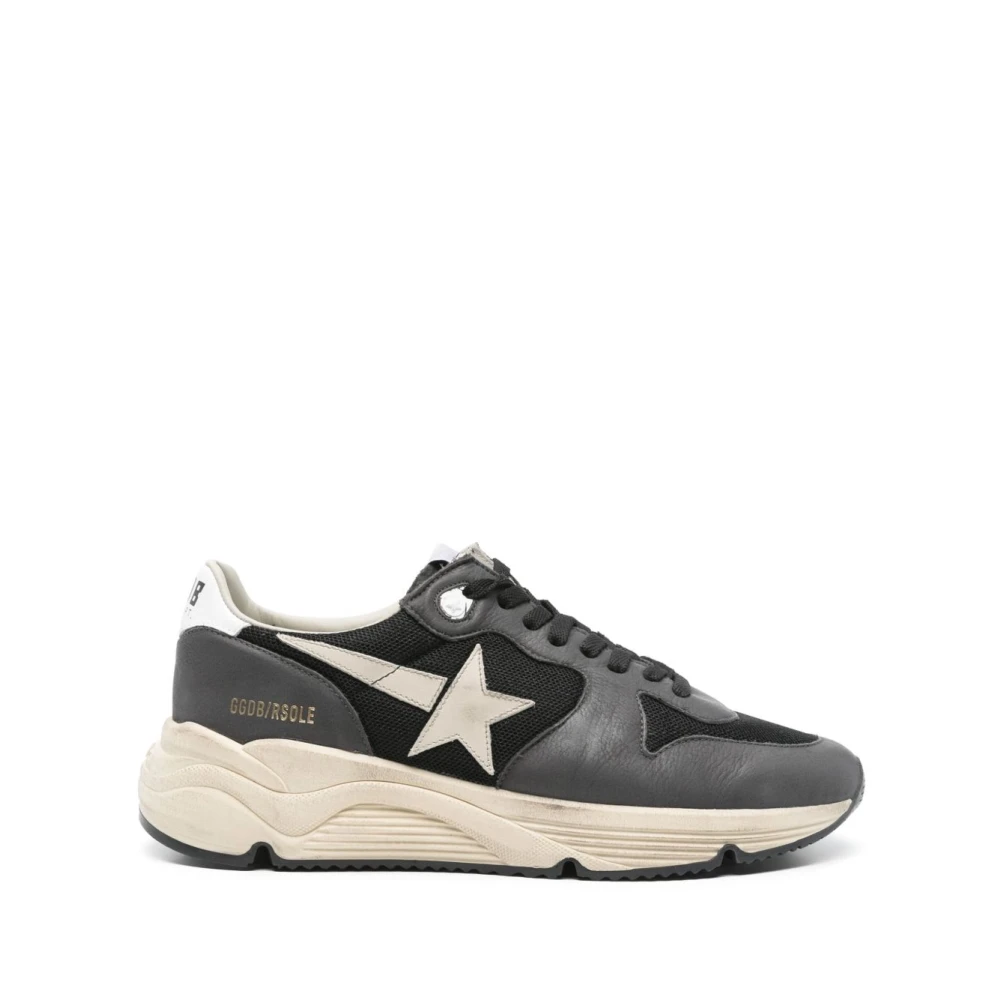 Golden Goose Men's Black Sneakers, 9 Uk, Chunky Trainers With Star Patch