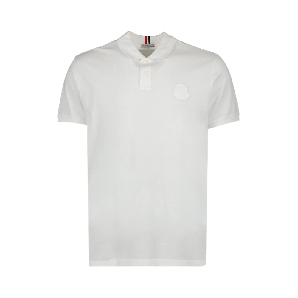 Moncler Logo Polo Shirt White Heren