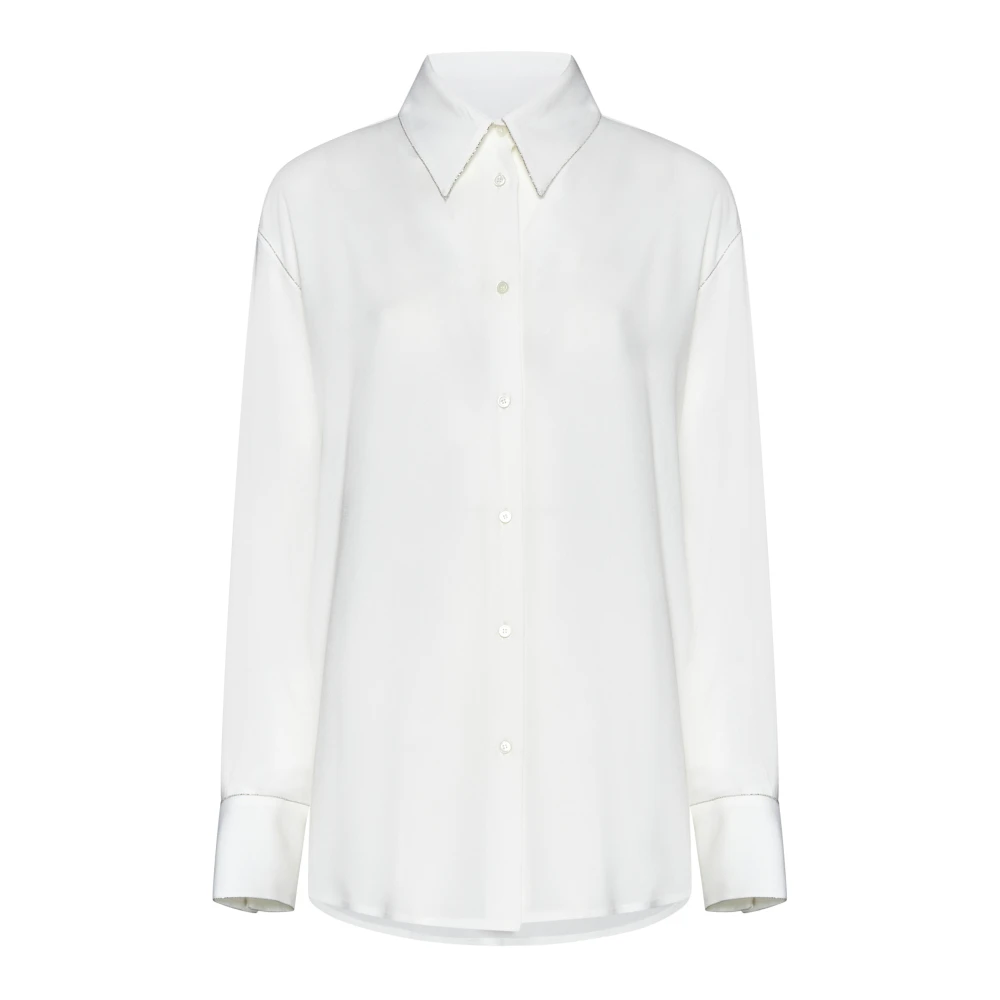 Fabiana Filippi Witte kraalversierde blouse White Dames