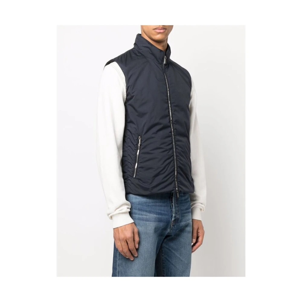 Moorer Navy Mouwloos Hoge Hals Buitenkleding Blue Heren