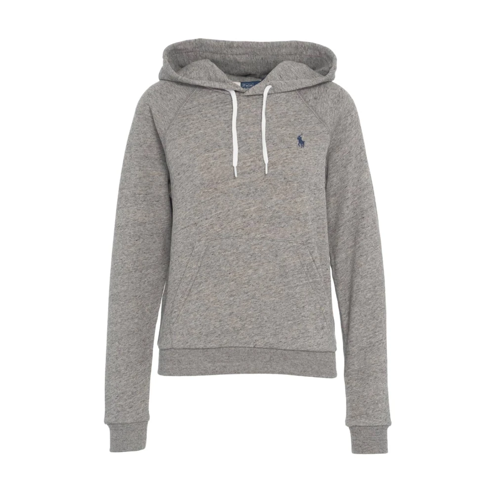 Polo Ralph Lauren Grijze Geborduurde Hoodie Sweatshirt Gray Dames