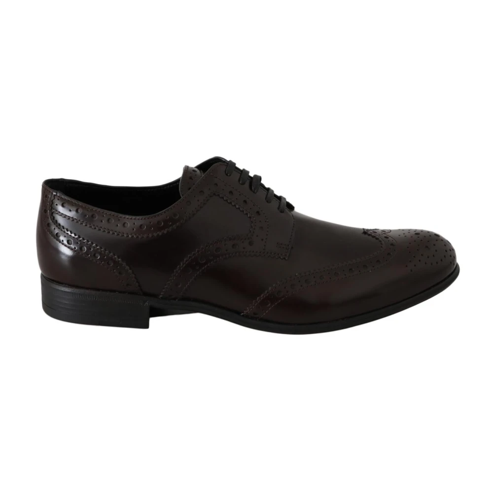 Dolce & Gabbana Women's Brown Leather Wingtip Brogue Flats
