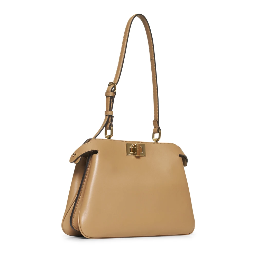 Fendi Beige leren handtas met draaislot Beige Dames
