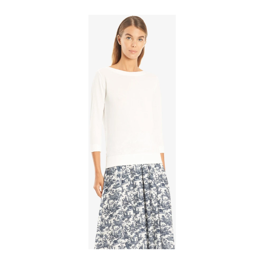 Vicario Cinque Round-neck Knitwear White Dames