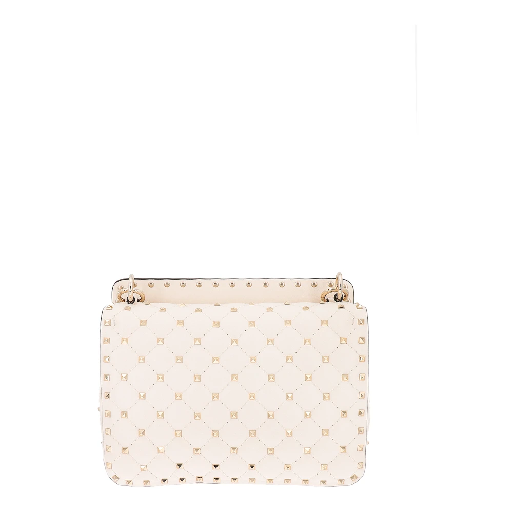 Valentino Garavani Studded Leren Schoudertas White Dames