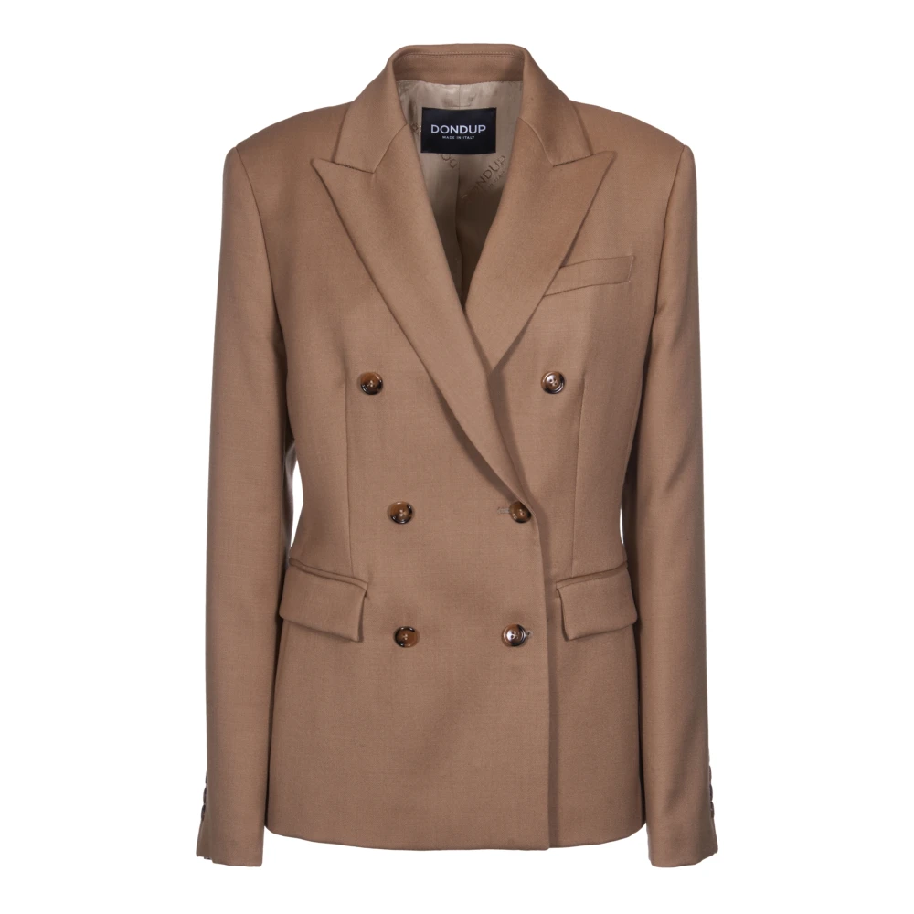 Dondup Peak Revers Wol Blazer Jas Brown Dames