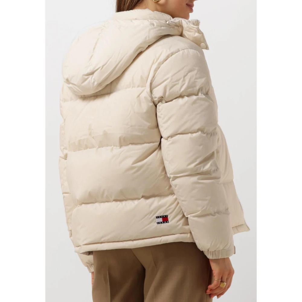 Tommy Jeans Alaska Puffer Jas Beige Dames