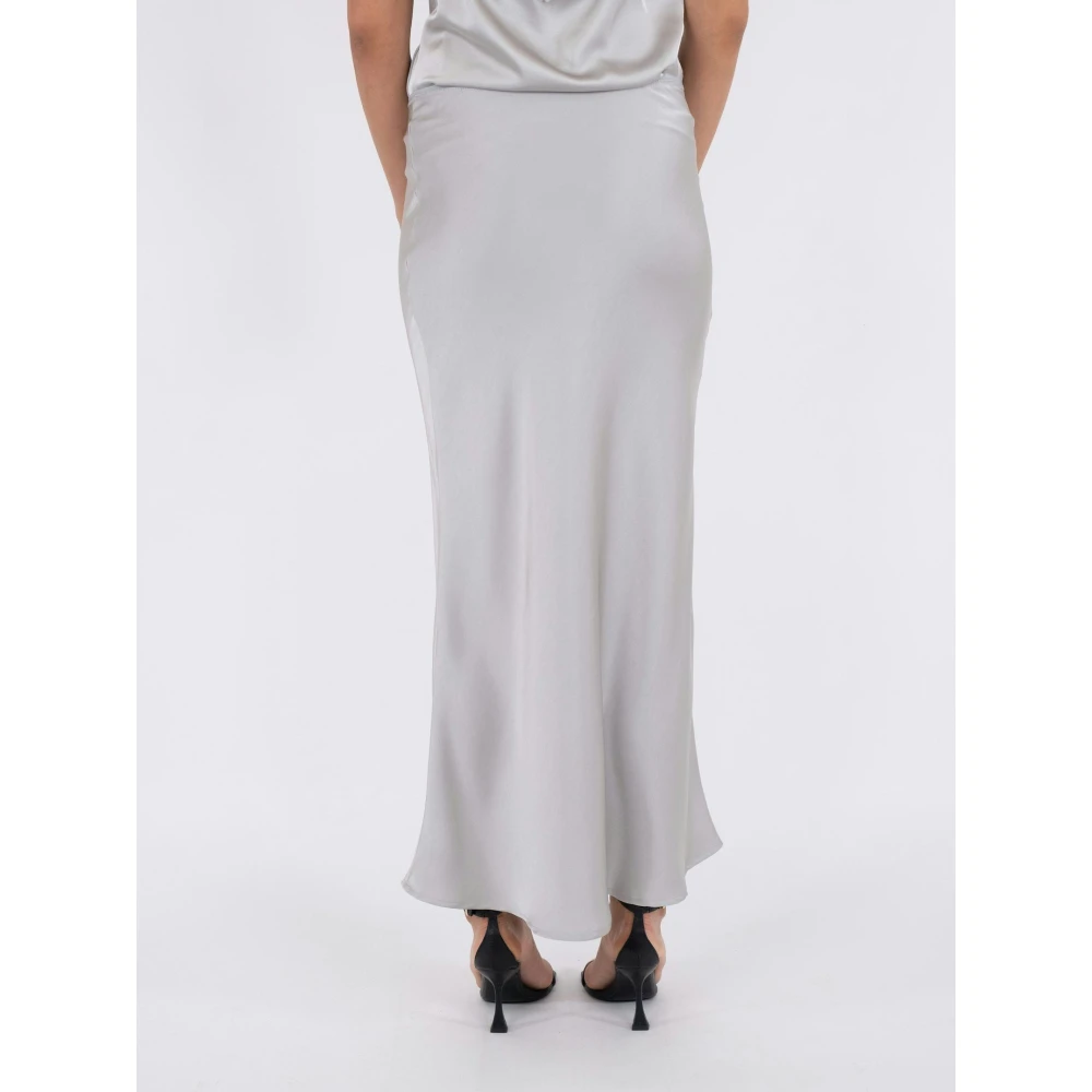 NEO NOIR Flatterende Bias Cut Satijnen Rok Gray Dames