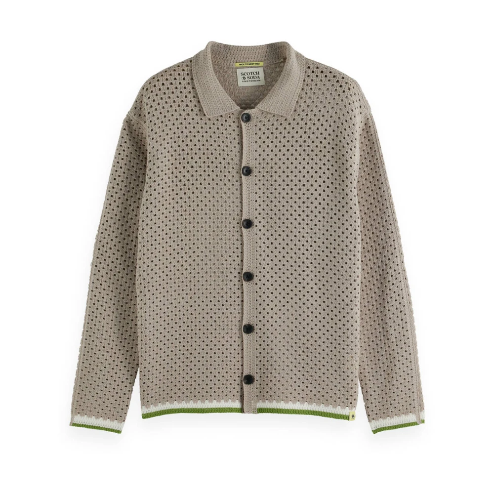 Scotch & Soda Gehaakte Vest met Lange Mouwen Gray Heren
