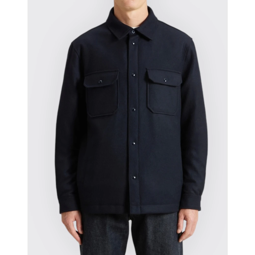 Woolrich Alaskan Wool Overshirt Blue Heren